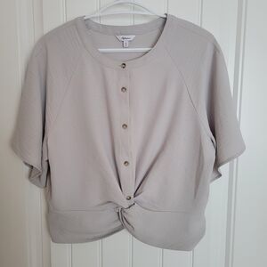 Reitmans Light Gray Button-Down Shirt